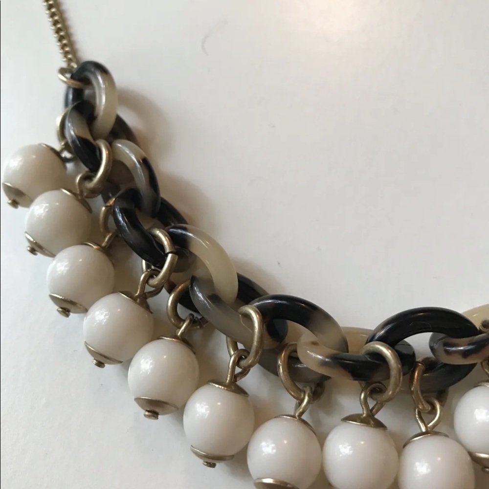 J.CREW TORTOISE SHELL DROP BEADS STATEMENT NECKLACE - Picture 5 of 6